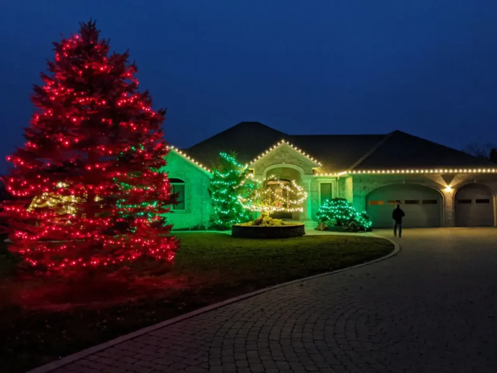 Examples of Holiday Lighting by Element Turf & Outdoor Solutions in the Alton, Godfrey, and Edwardsville IL Area