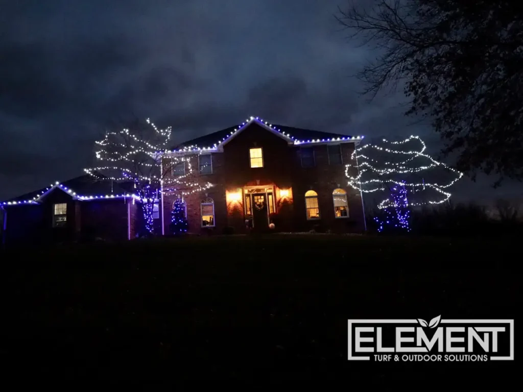 Examples of Holiday Lighting by Element Turf & Outdoor Solutions in the Alton, Godfrey, and Edwardsville IL Area