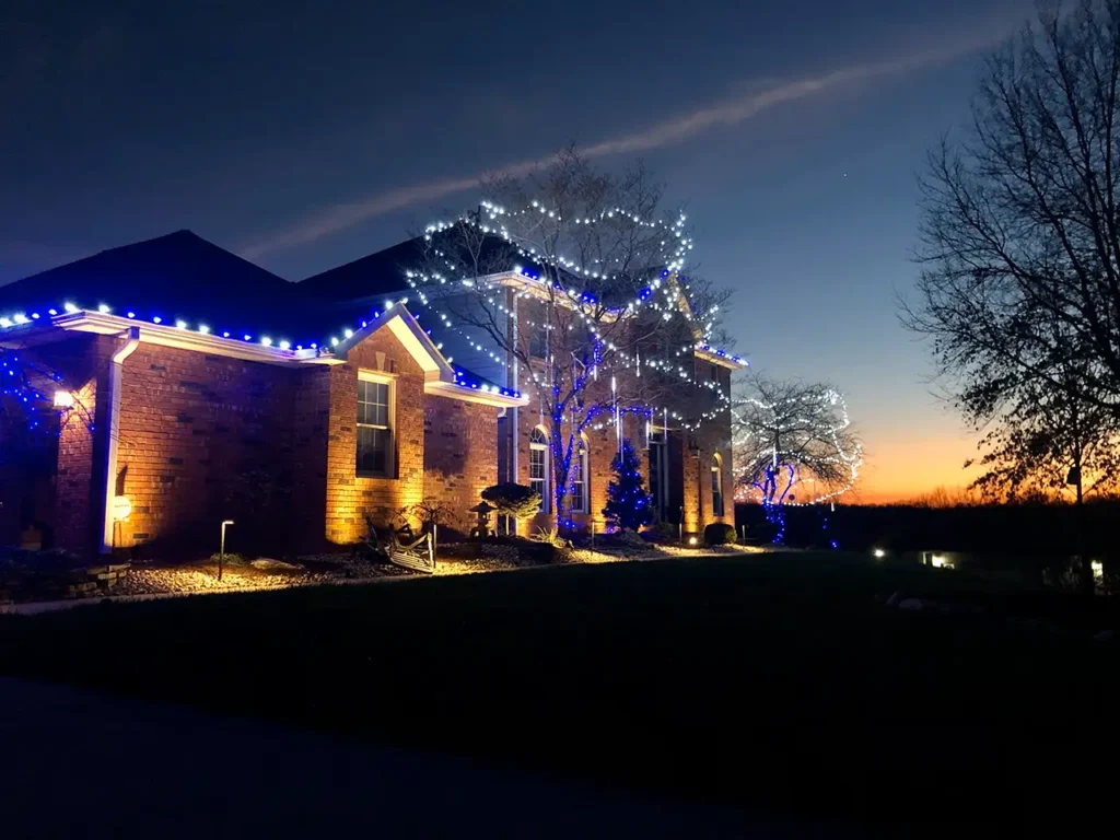 Examples of Holiday Lighting by Element Turf & Outdoor Solutions in the Alton, Godfrey, and Edwardsville IL Area