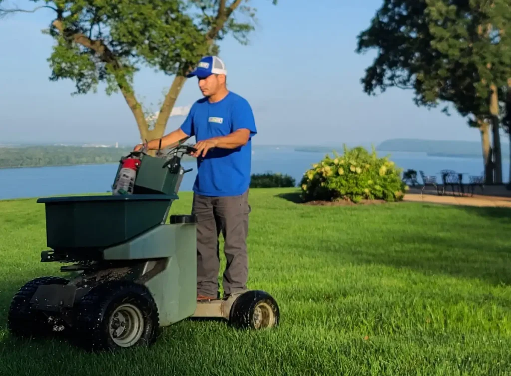 Element Turf & Outdoor Solutions - Fertilization services at a home in Alton, IL.