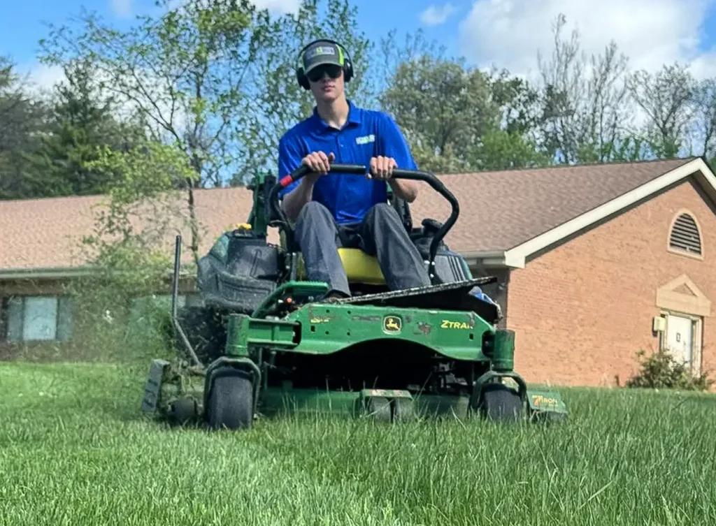 Element Turf & Outdoor Solutions - Large yard with regular lawn mowing services in Godfrey, Illinois.