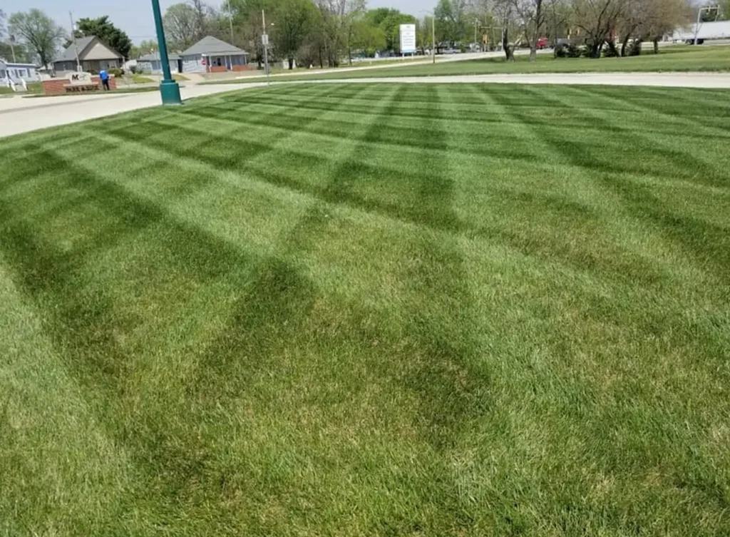 Element Turf & Outdoor Solutions - Mowed lawn with patterns in Moro, IL.