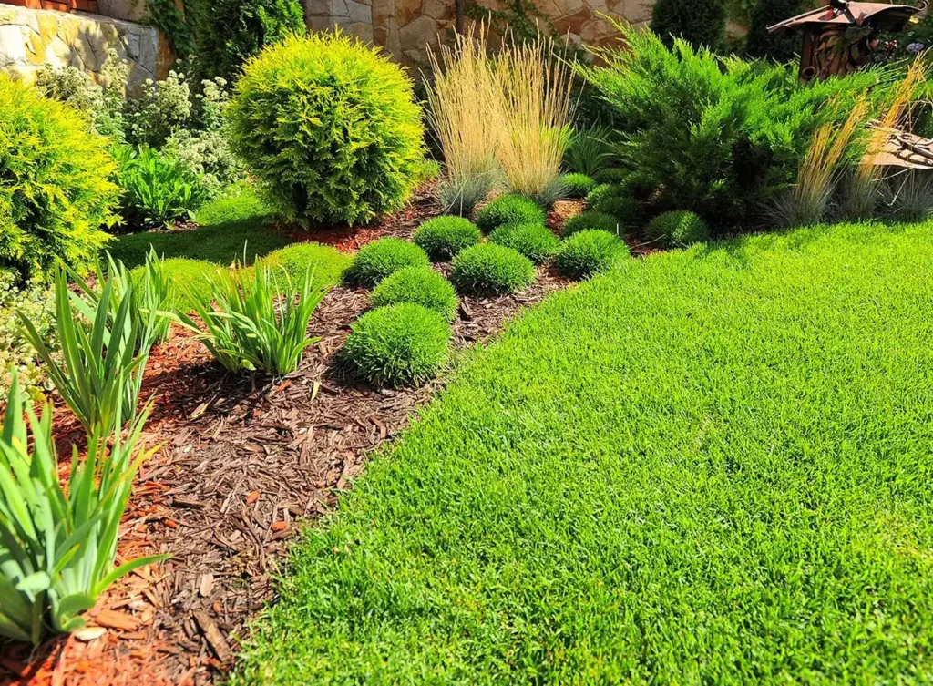 Element Turf & Outdoor Solutions - A landscape bed of bushes and shrubs on a property in Alton, IL.